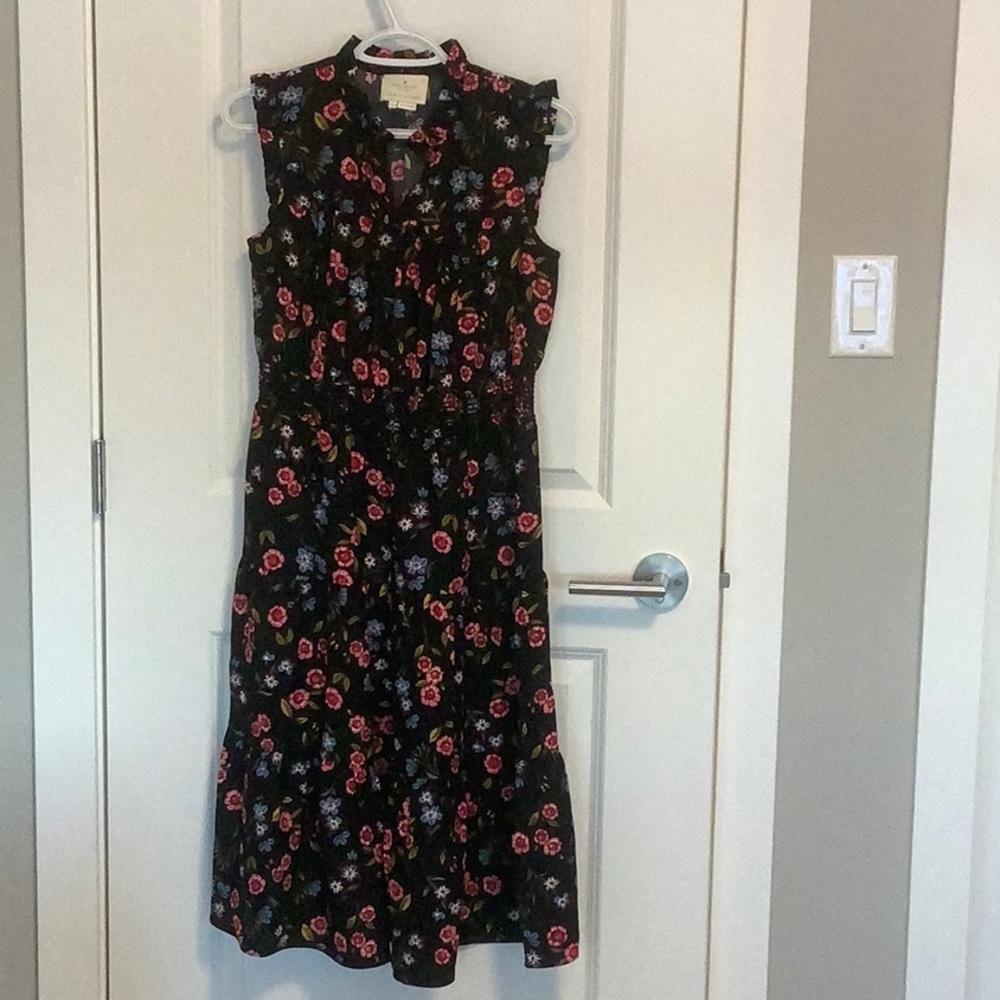 Kate Spade Black floral midi summer dress